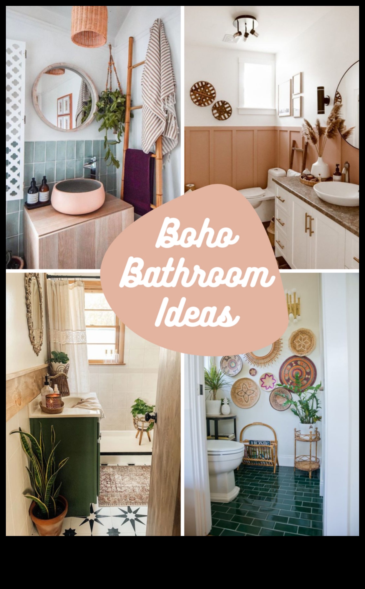 Boho vannas istabas dekors brīvprātīgam izskatam