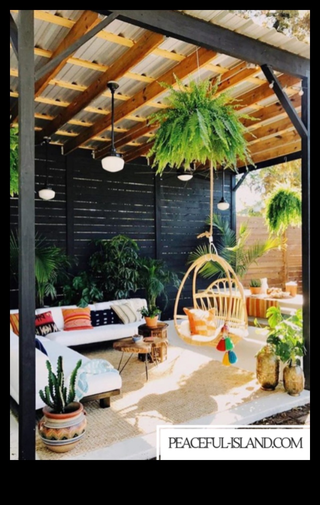 Boho āra sēdvietas Eleganta un neformāla telpa 8 Kā es varu izveidot Boho iedvesmotu āra atpūtas zonu ar Marokas pufiem?