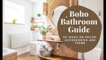 Boho vannas istabas dekors brīvprātīgam izskatam