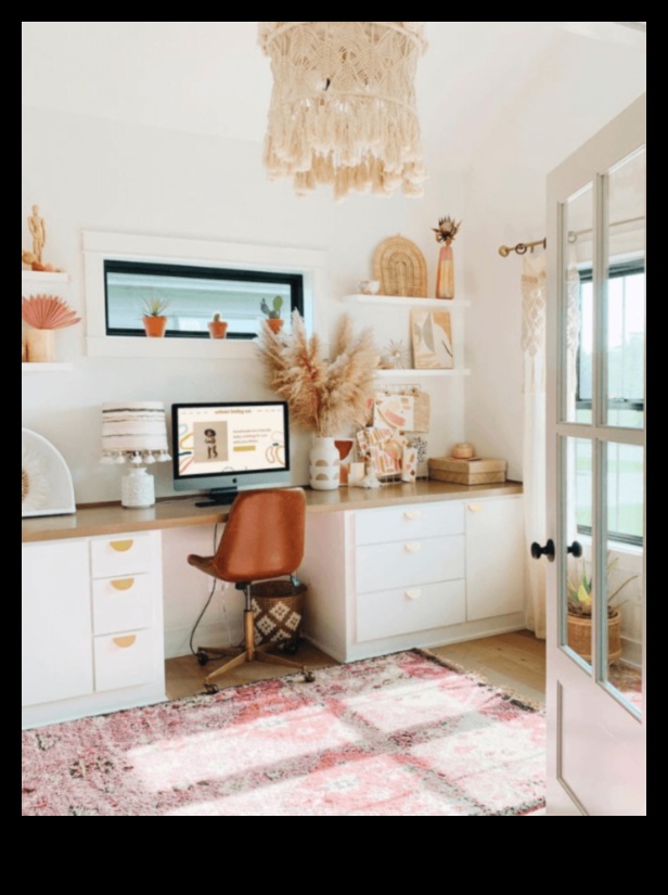 Kā izrotāt Boho iedvesmotu biroja telpu